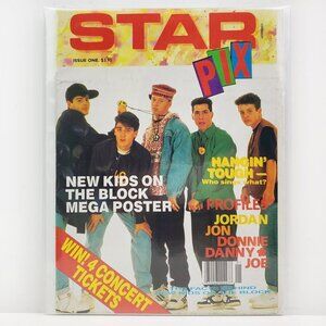 Star Pix New Kids on Block Mega Poster/Mini Magazine NKOTB Vintage 1990 Issue #1